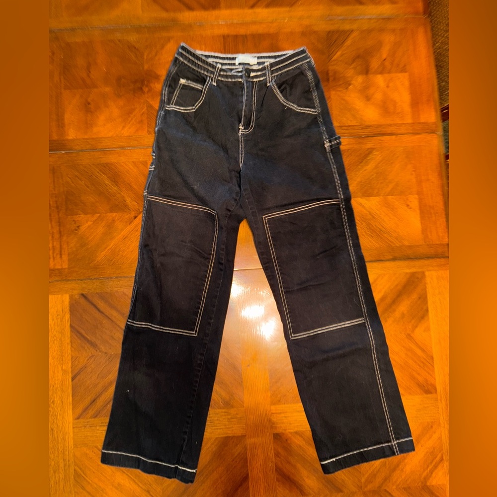 Rue21 Men's Dark Jeans with White Stitching